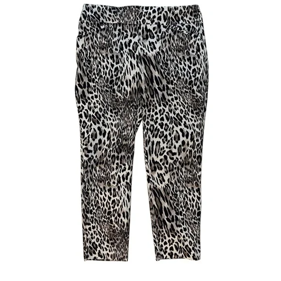 Chicos Perfect Stretch Pants 12 Leopard Print Ankle Slim Women - Picture 4 of 8